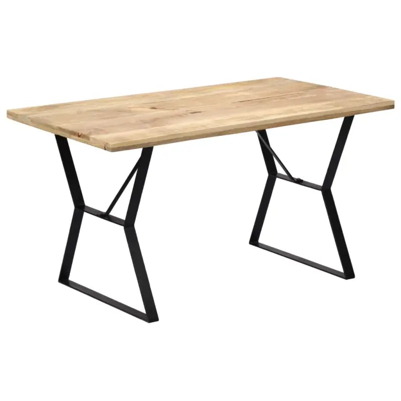 Houten eettafel met industriële stijl van massief mangohout - Eettafels