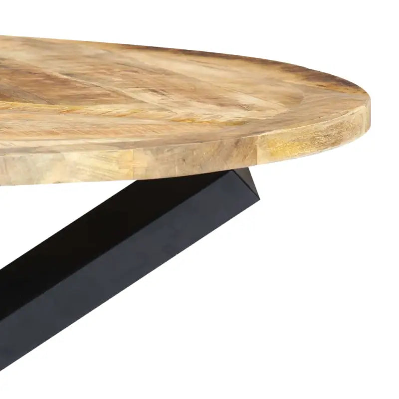 Houten eettafel met massief mangohout en 3-potige basis - Eettafels