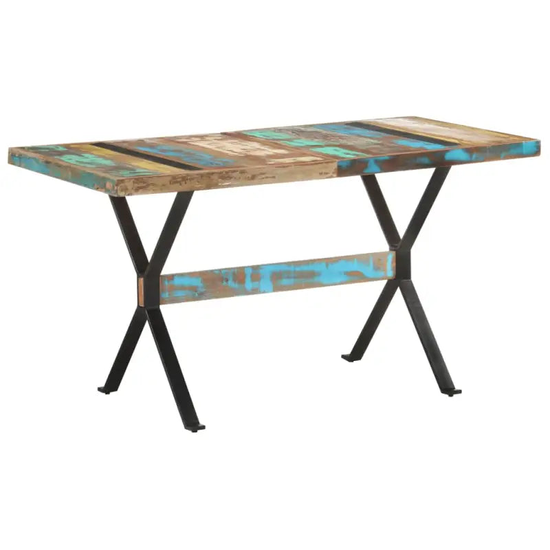 Houten eettafel van massief gerecycled hout in industriële stijl - Eettafels