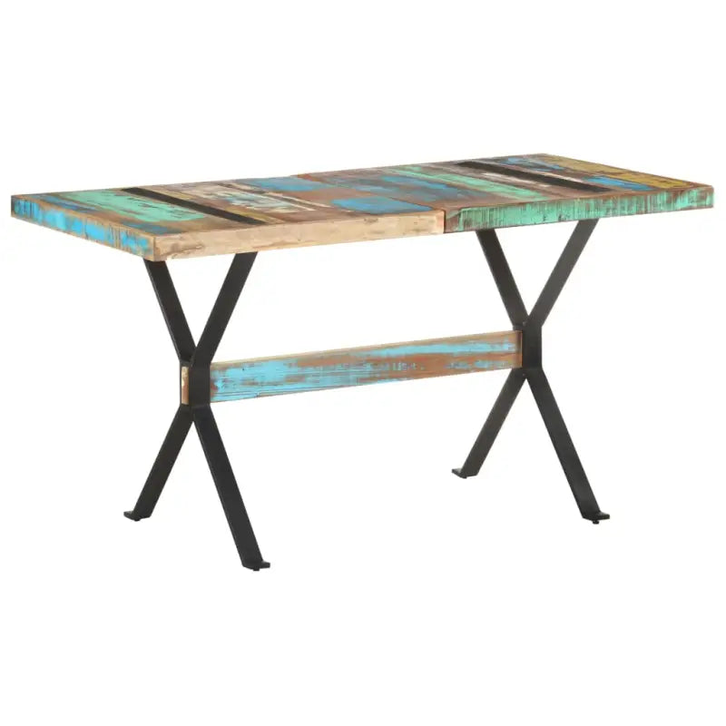 Houten eettafel van massief gerecycled hout in industriële stijl - Eettafels