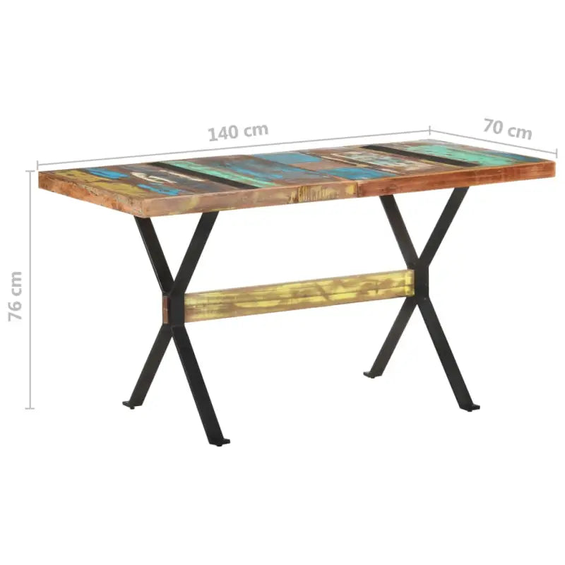 Houten eettafel van massief gerecycled hout in industriële stijl - Eettafels