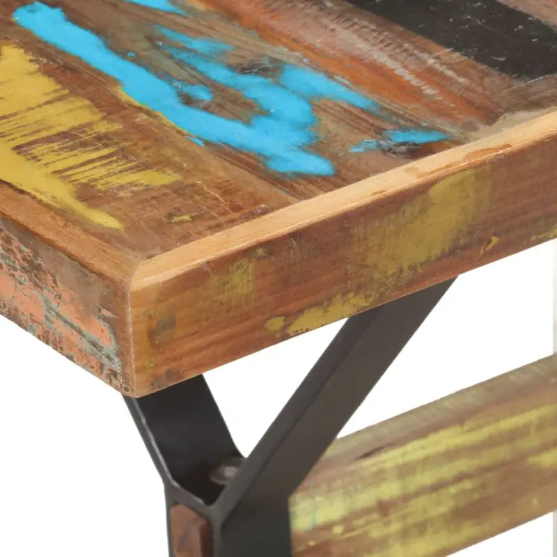 Houten eettafel van massief gerecycled hout in industriële stijl - Eettafels