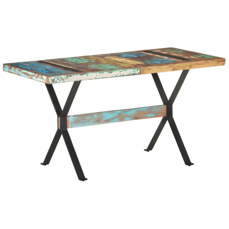 Houten eettafel van massief gerecycled hout in industriële stijl - Eettafels