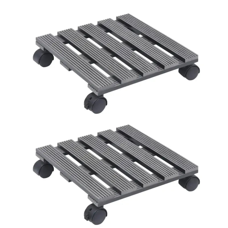 Houten en kunststof plantentrolleys voor binnen en buiten - Grijs / 2 / Vierkant - Plantenstandaarden