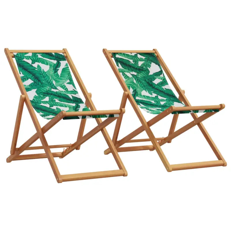 Houten frame tuinstoel voor tuin strand en camping - Bladpatroon / 2 / Zonder armleuning - Tuinstoelen