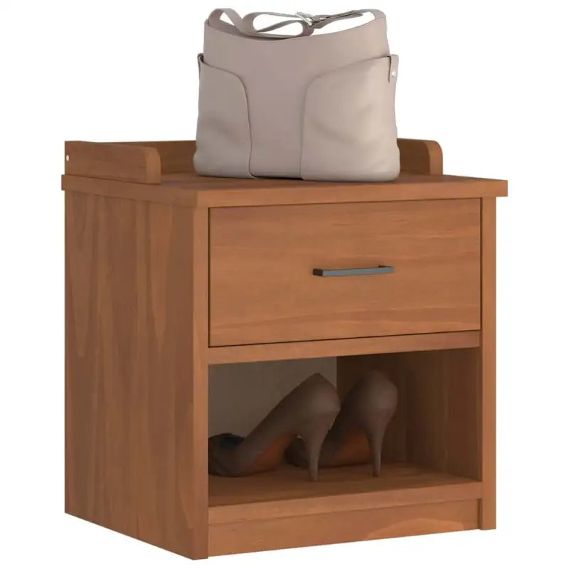 Houten gangbank van massief grenenhout met rustieke charme - Acaciahouten afwerking - Opberg- & halbankjes