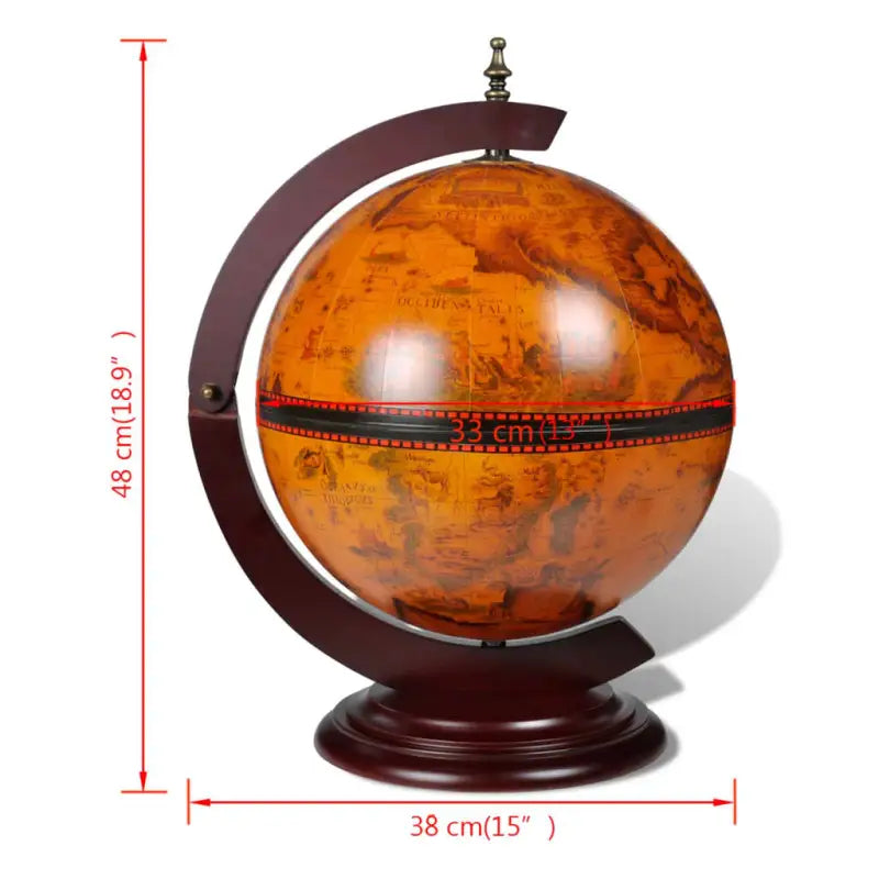 Houten Globebar met draaibare bar voor wijn en drankopslag - Wijnkasten & drankkasten