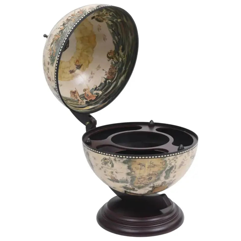 Houten Globebar met draaibare bar voor wijn en drankopslag - Wit en bruin / 1 - Wijnkasten & drankkasten
