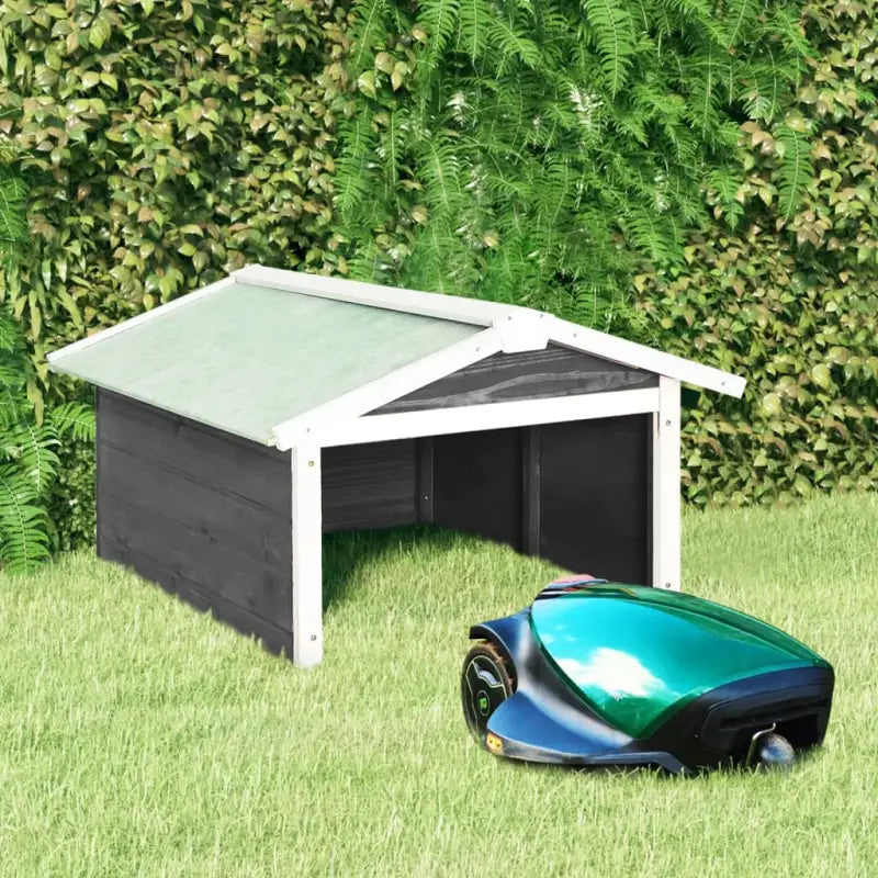 Houten Grasmaaiergarage van massief vurenhout voor buitengebruik - Grijs / 1 - Grasmaaierhoezen