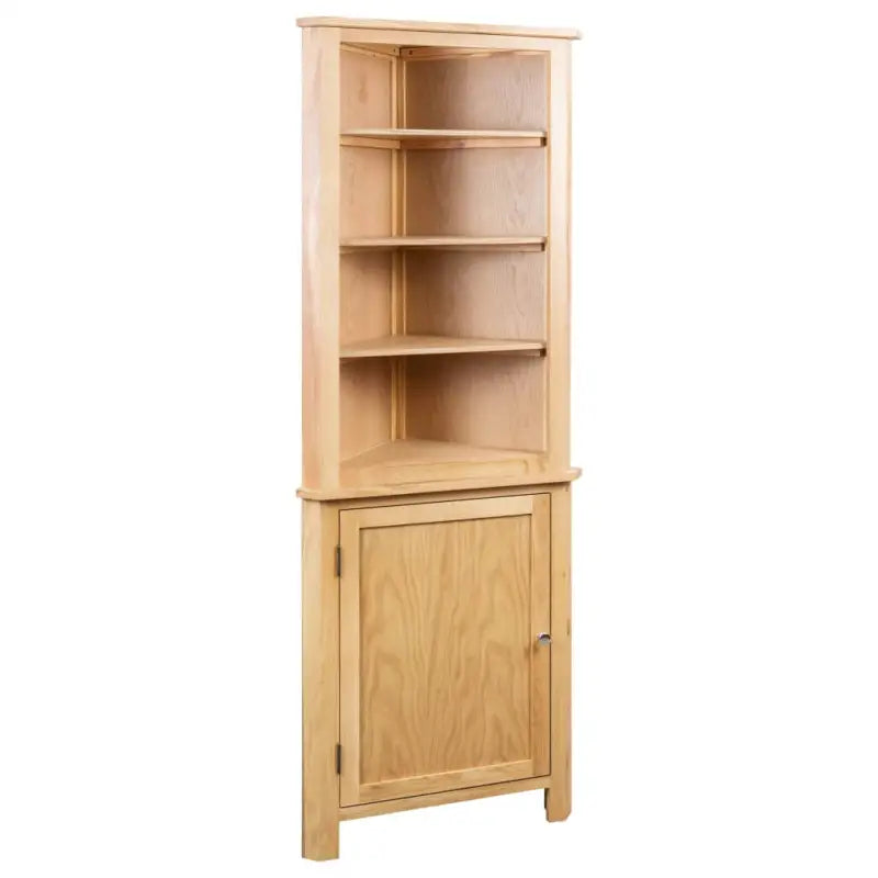 Houten hoekopbergkast van massief eikenhout voor kleine ruimtes - Bruin / 1 - Opbergkasten & lockerkasten