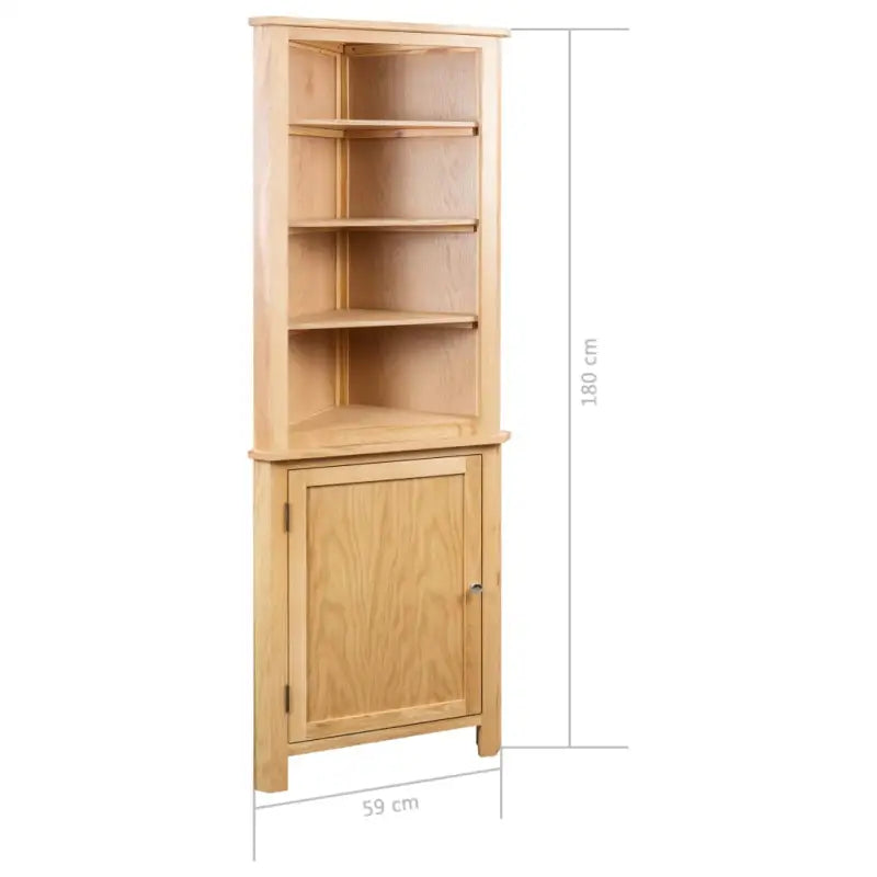 Houten hoekopbergkast van massief eikenhout voor kleine ruimtes - Bruin / 1 - Opbergkasten & lockerkasten