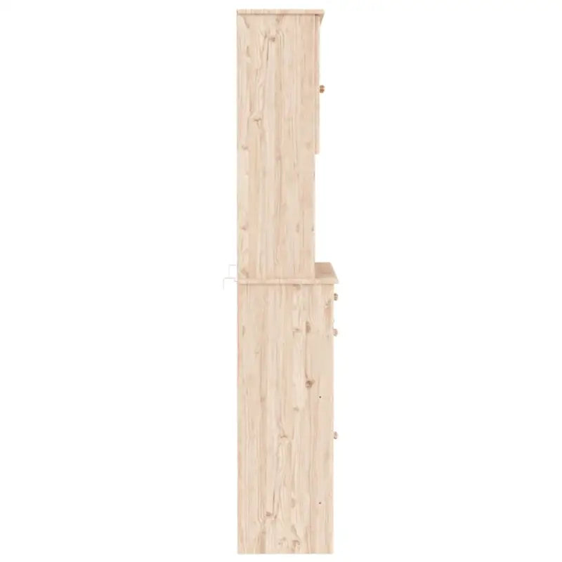 Houten hoge kast van massief grenenhout met houten knoppen - Dressoirs & buffetkasten