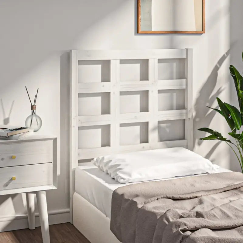 Houten hoofdbord van massief grenenhout met trendy design - Wit / 80.5 x 100 cm / 1 - Hoofdborden en voetborden