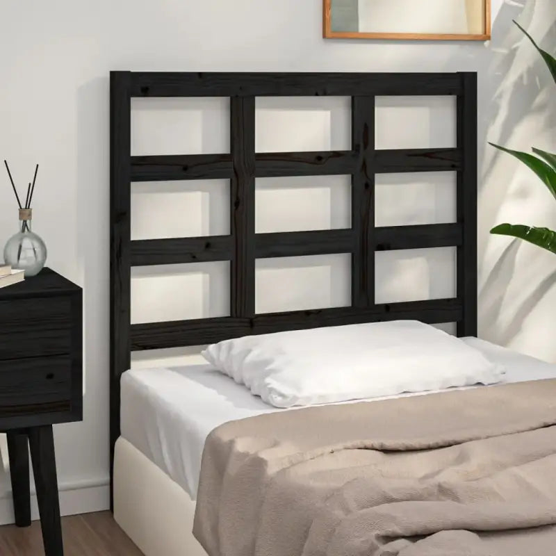 Houten hoofdbord van massief grenenhout met trendy design - Zwart / 95.5 x 100 cm / 1 - Hoofdborden en voetborden