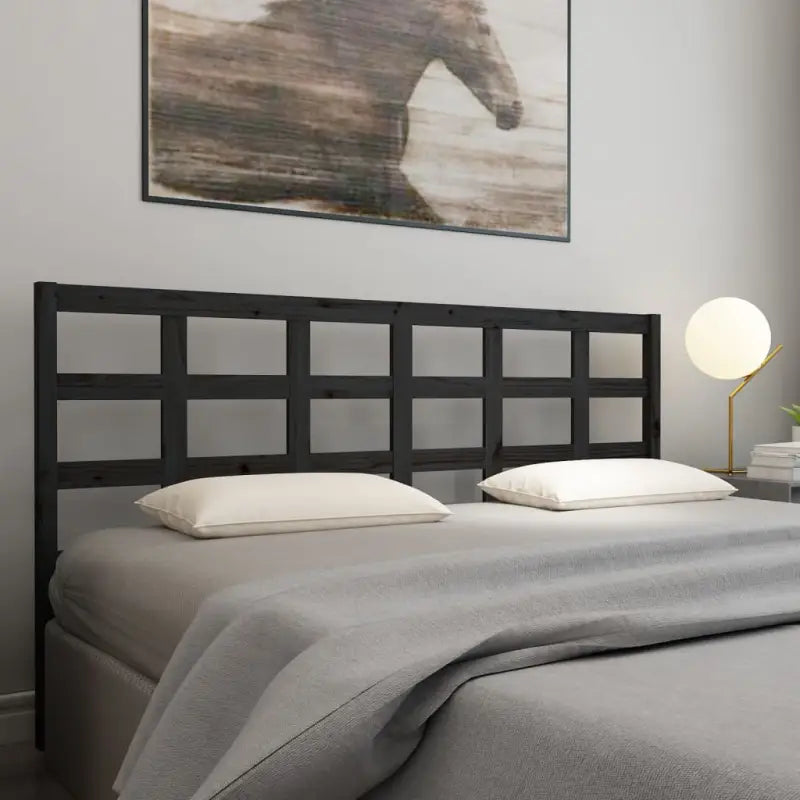 Houten hoofdbord van massief grenenhout met trendy design - Zwart / 205.5 x 100 cm / 1 - Hoofdborden en voetborden