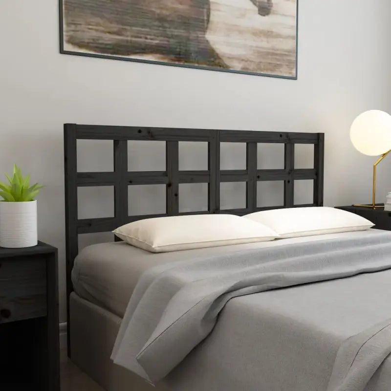 Houten hoofdbord van massief grenenhout met trendy design - Zwart / 165.5 x 100 cm / 1 - Hoofdborden en voetborden