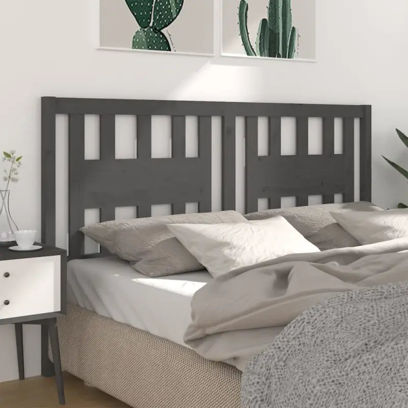 Houten hoofdeind van massief grenenhout met trendy ontwerp - Grijs / 186 x 100 cm / 1 - Hoofdborden en voetborden