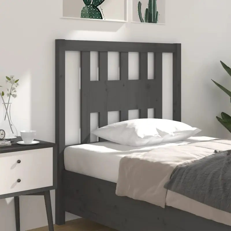 Houten hoofdeind van massief grenenhout met trendy ontwerp - Grijs / 81 x 100 cm / 1 - Hoofdborden en voetborden