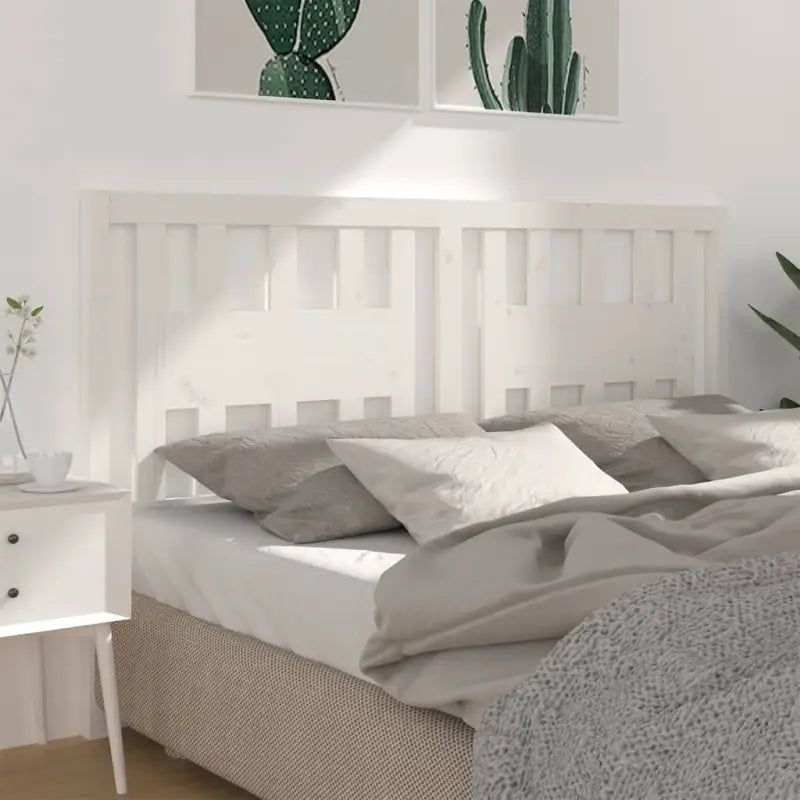 Houten hoofdeind van massief grenenhout met trendy ontwerp - Wit / 141 x 100 cm / 1 - Hoofdborden en voetborden