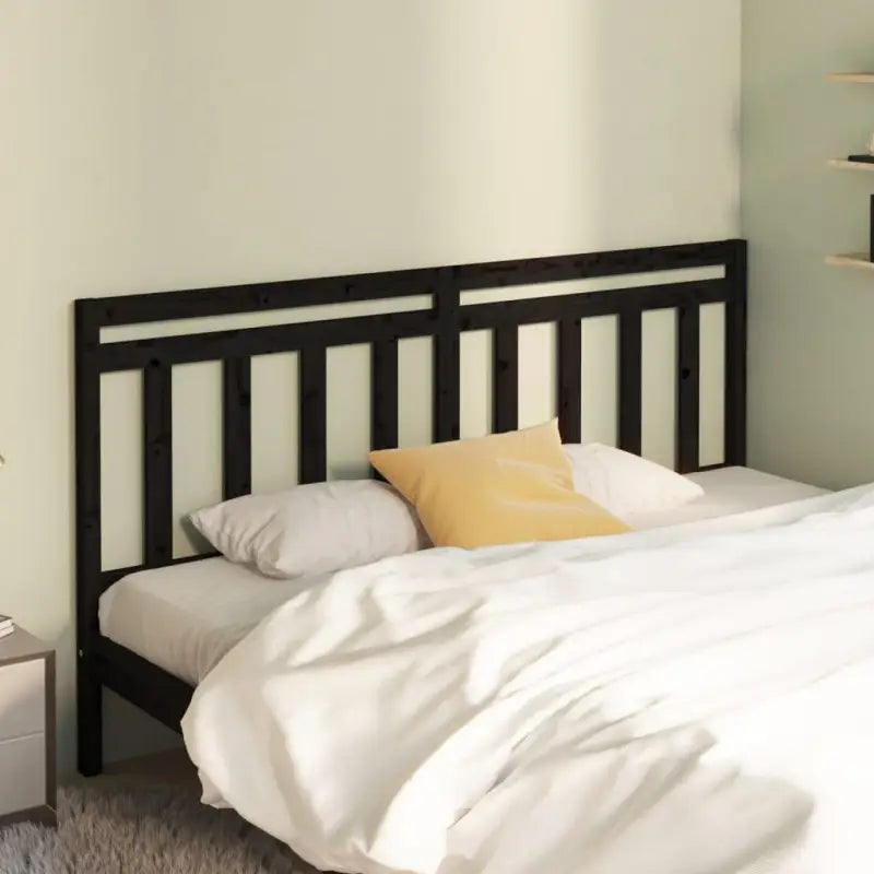 Houten hoofdeinde van massief grenenhout met trendy design - Zwart / 206 x 100 cm / 1 - Hoofdborden en voetborden