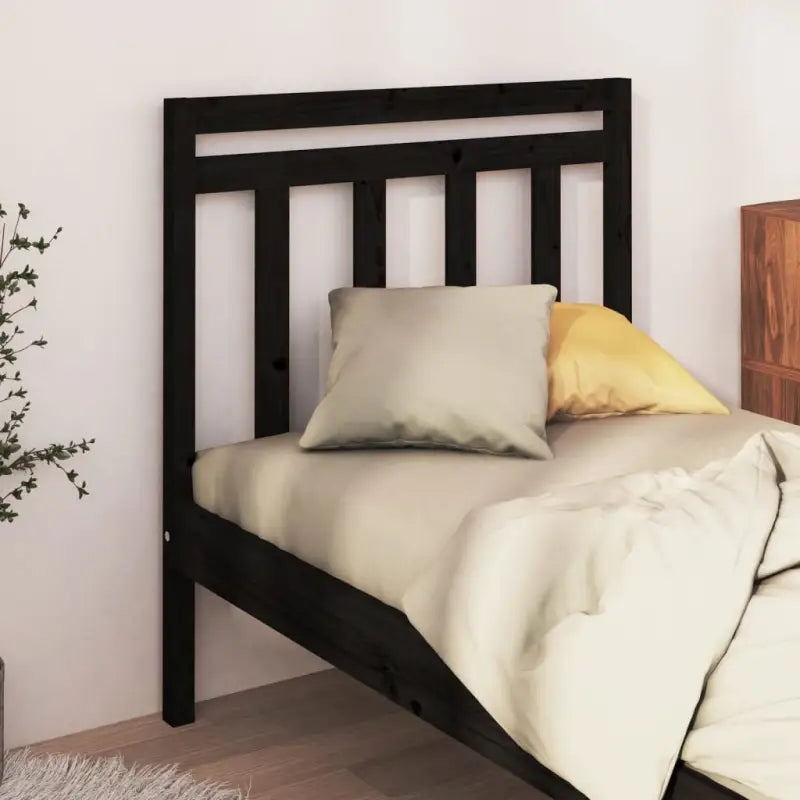 Houten hoofdeinde van massief grenenhout met trendy design - Zwart / 81 x 100 cm / 1 - Hoofdborden en voetborden