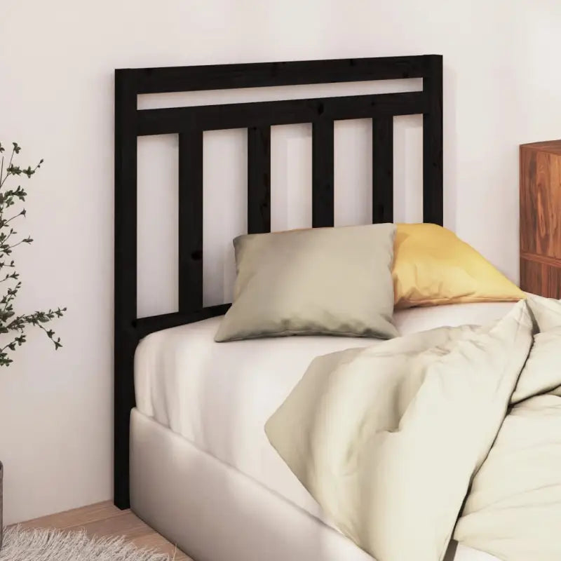 Houten hoofdeinde van massief grenenhout met trendy design - Zwart / 96 x 100 cm / 1 - Hoofdborden en voetborden