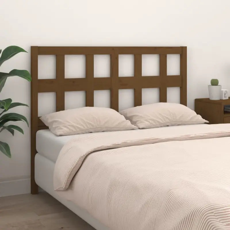 Houten hoofdeinde van massief grenenhout met trendy ontwerp - Honingbruin / 125.5 x 100 cm / 1 - Hoofdborden