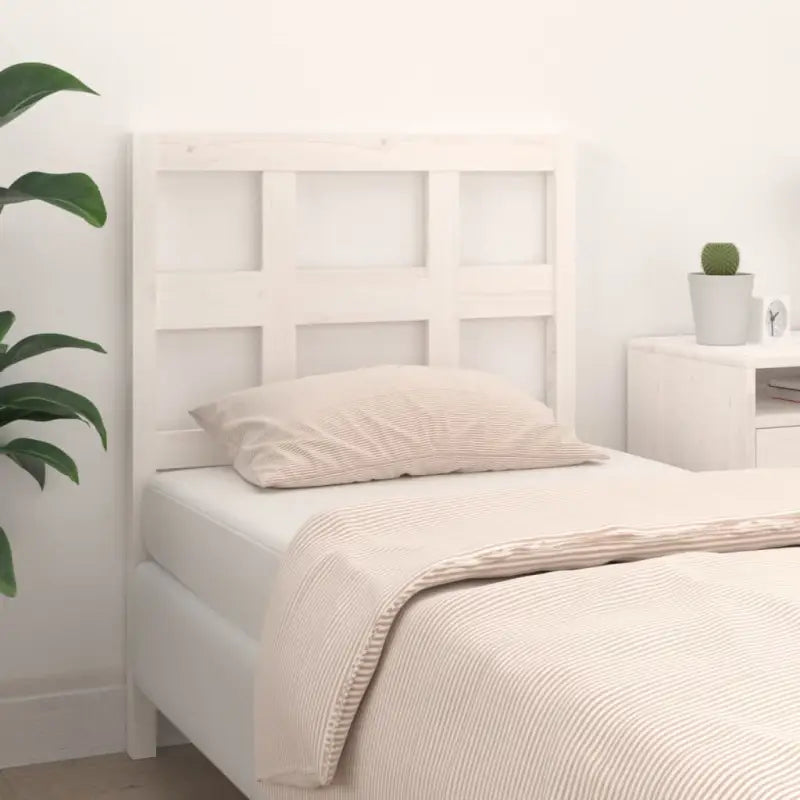 Houten hoofdeinde van massief grenenhout met trendy ontwerp - Wit / 80.5 x 100 cm / 1 - Hoofdborden en voetborden