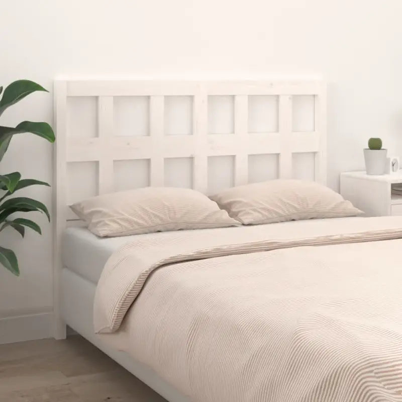 Houten hoofdeinde van massief grenenhout met trendy ontwerp - Wit / 125.5 x 100 cm / 1 - Hoofdborden en voetborden