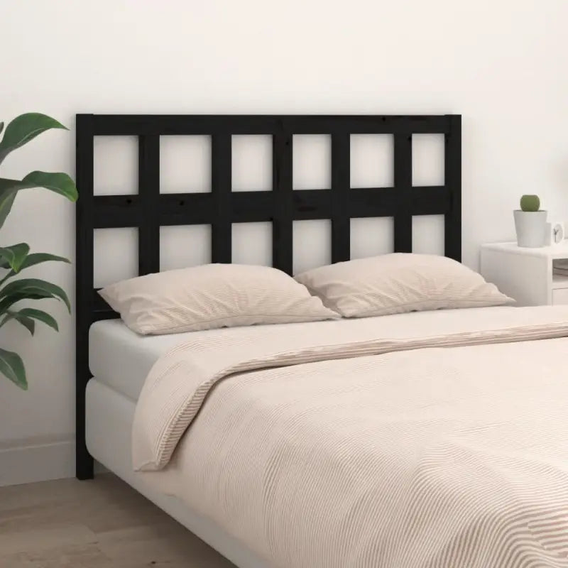 Houten hoofdeinde van massief grenenhout met trendy ontwerp - Zwart / 145.5 x 100 cm / 1 - Hoofdborden en voetborden