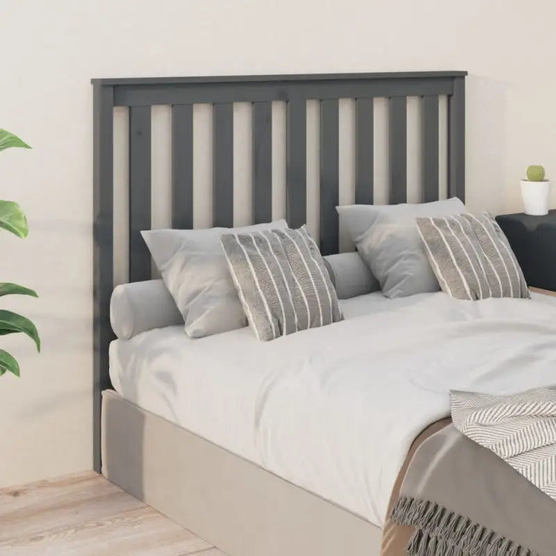 Houten hoofdeinde van massief grenenhout voor een stijlvolle slaapkamer - Grijs / 146 x 101 cm / 1 - Hoofdborden