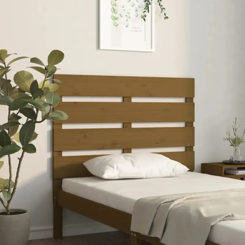 Houten hoofdeinde van massief grenenhout voor een stijlvolle slaapkamer - Honingbruin / 75 x 80 cm / 1 - Hoofdborden