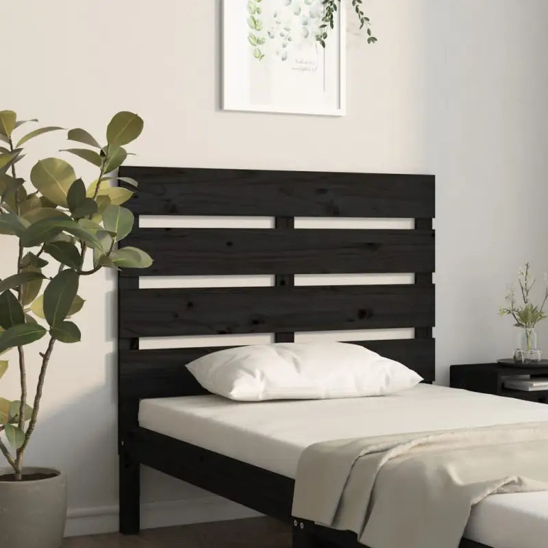 Houten hoofdeinde van massief grenenhout voor een stijlvolle slaapkamer - Zwart / 100 x 80 cm / 1 - Hoofdborden