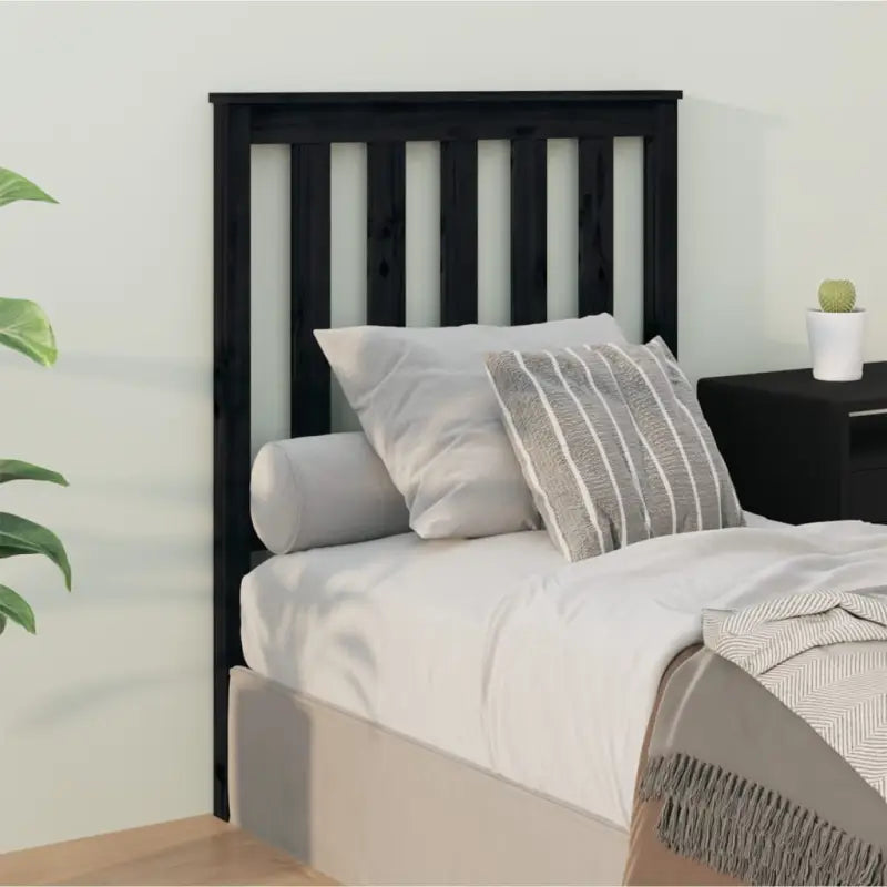 Houten hoofdeinde van massief grenenhout voor een stijlvolle slaapkamer - Zwart / 81 x 101 cm / 1 - Hoofdborden