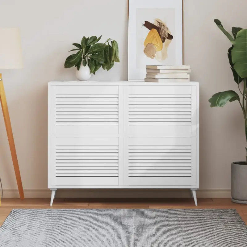 Houten kastdeuren van massief grenenhout met lamellen voor luchtcirculatie - Wit / 39.5 x 59.4 cm / 4 - Kastdeuren