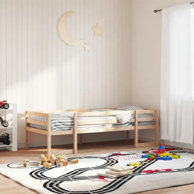 Houten kinderbedframe van massief grenenhout met elegant design - Naturel / 90 x 200 cm - Bedden & bedframes