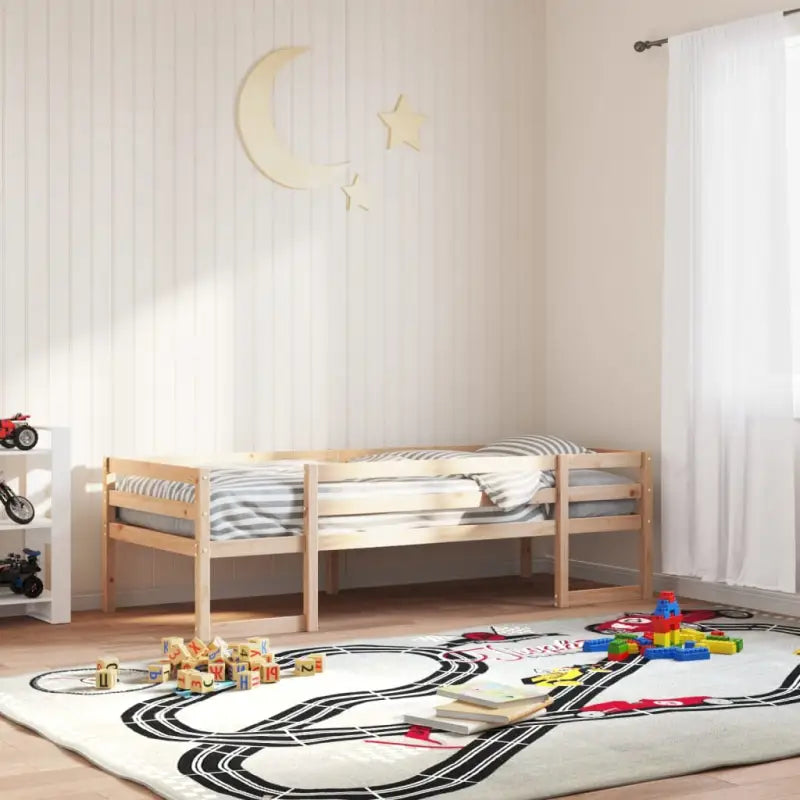 Houten kinderbedframe van massief grenenhout met elegant design - Naturel / 75 x 190 cm - Bedden & bedframes