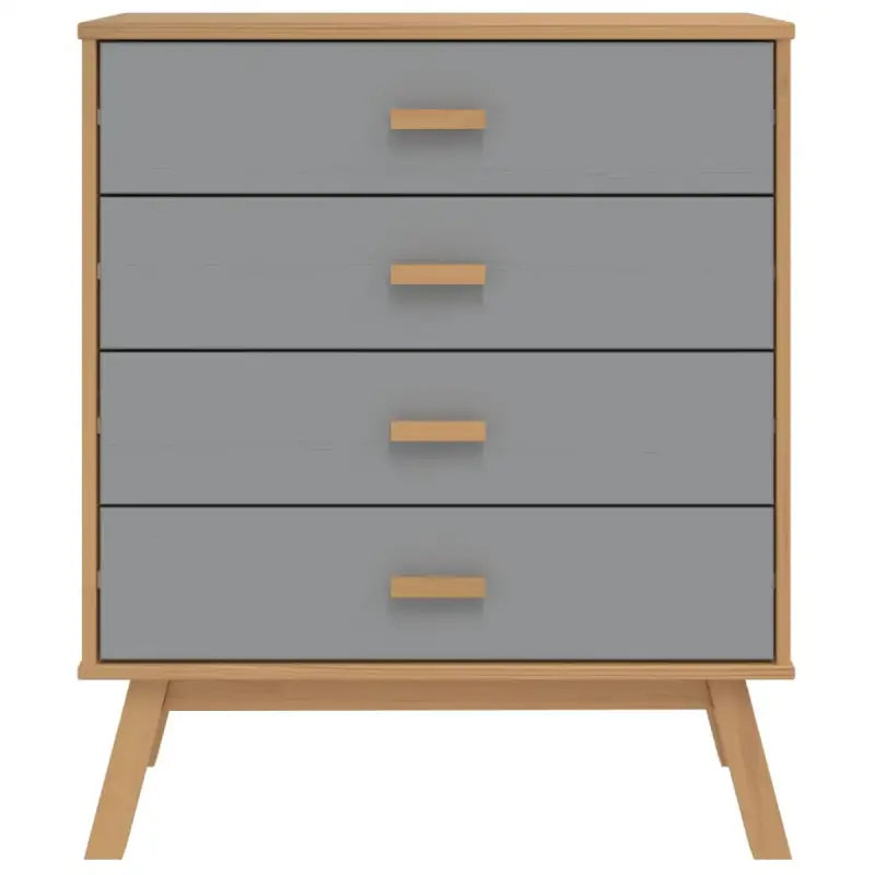 Houten ladekast met massief grenenhout en houten poten - Commodes & ladekasten
