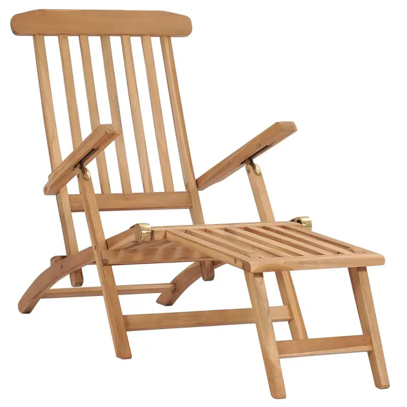 Houten ligstoelen met afneembare voetensteun en fijn geschuurd hard teakhout - Ligstoelen