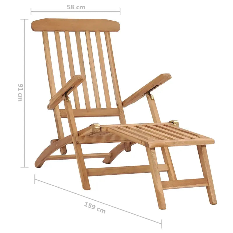 Houten ligstoelen met afneembare voetensteun en fijn geschuurd hard teakhout - Ligstoelen