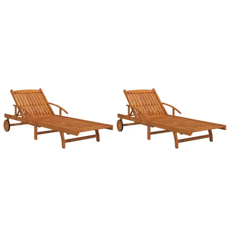 Houten Ligstoelen Set van Massief Acaciahout voor Buiten Gebruik - Ligstoelen