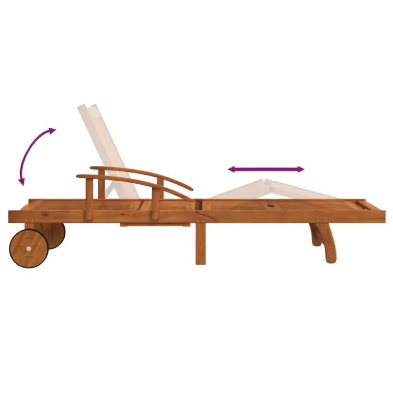 Houten Ligstoelen Set van Massief Acaciahout voor Buiten Gebruik - Ligstoelen