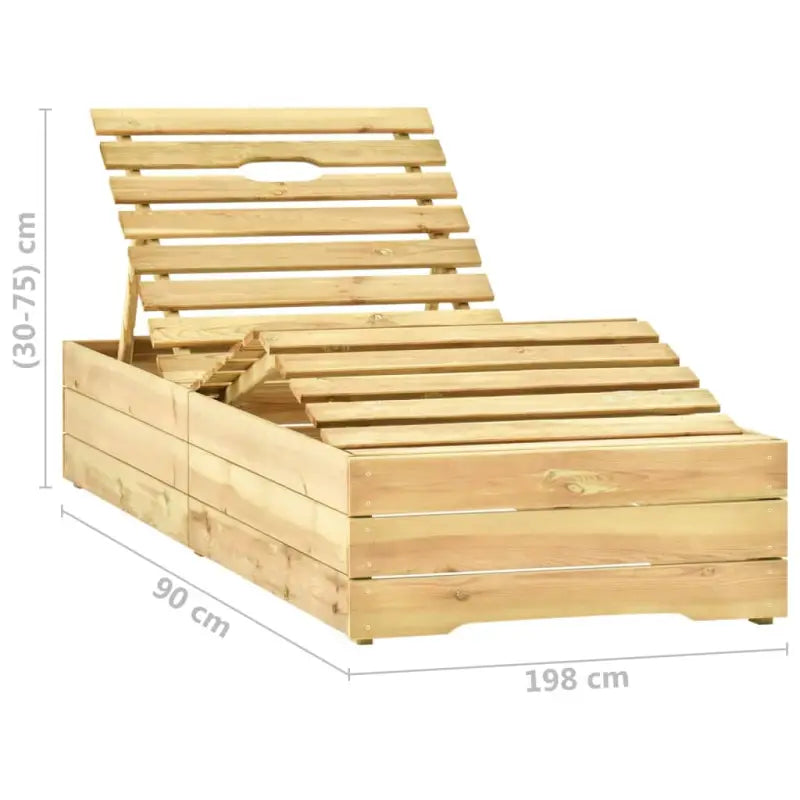 Houten Loungebed met Kussen en Tafeltje voor Buiten - Ligstoelen