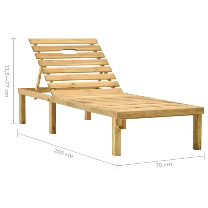 Houten Loungebed met Kussen en Tafeltje voor Buiten - Ligstoelen