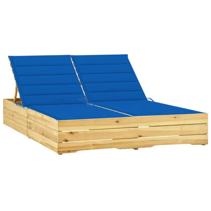 Houten loungebed met kussens voor buiten in rustieke stijl - koningsblauw / 1 - Ligstoelen