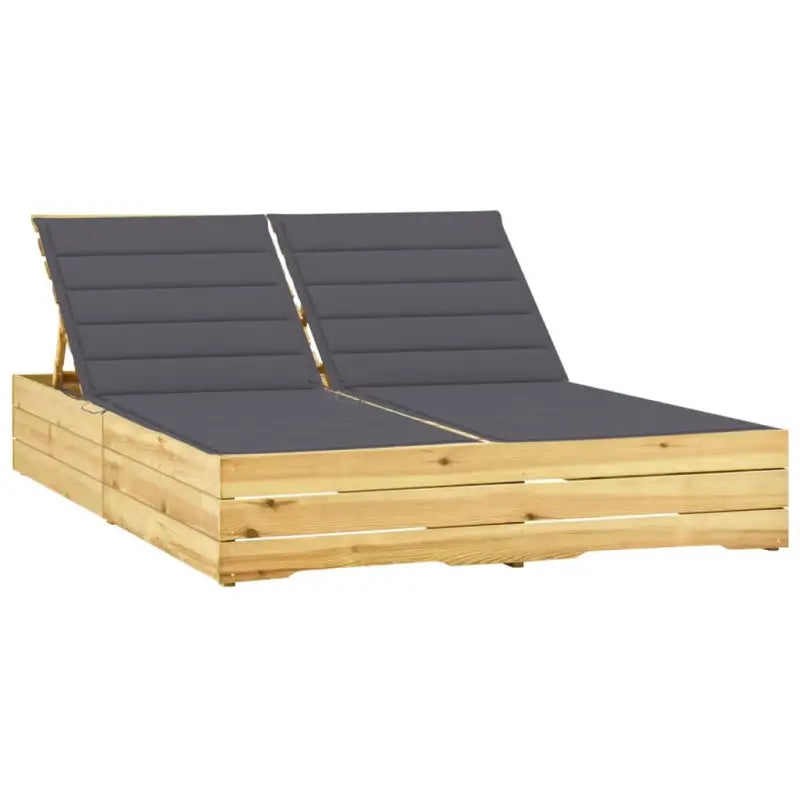Houten loungebed met kussens voor buiten in rustieke stijl - Antraciet / 1 - Ligstoelen