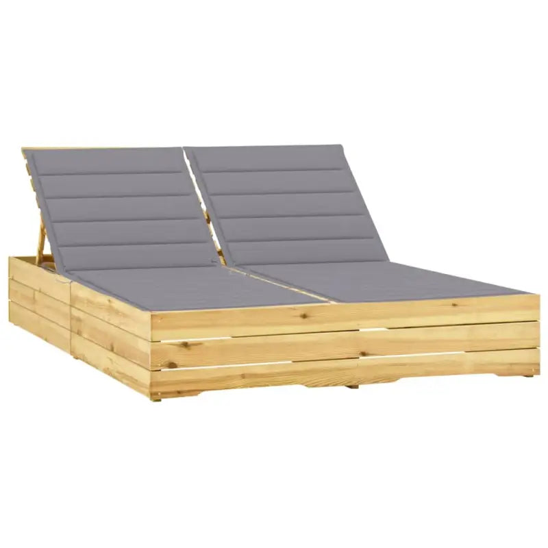 Houten loungebed met kussens voor buiten in rustieke stijl - Grijs / 1 - Ligstoelen
