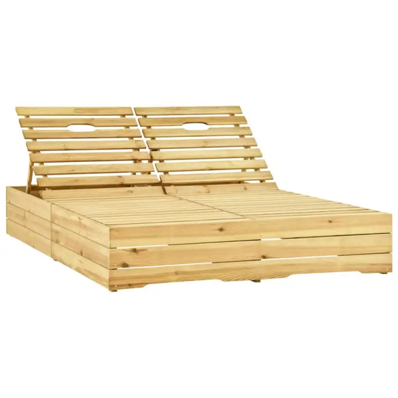 Houten loungebed met kussens voor buiten in rustieke stijl - Ligstoelen