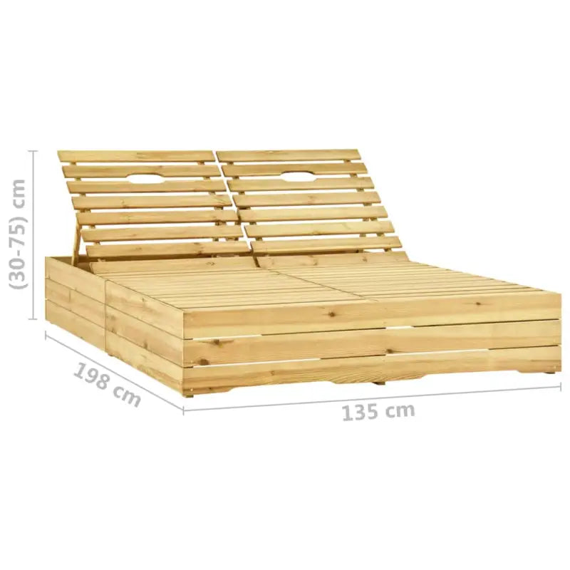 Houten loungebed met kussens voor buiten in rustieke stijl - Ligstoelen