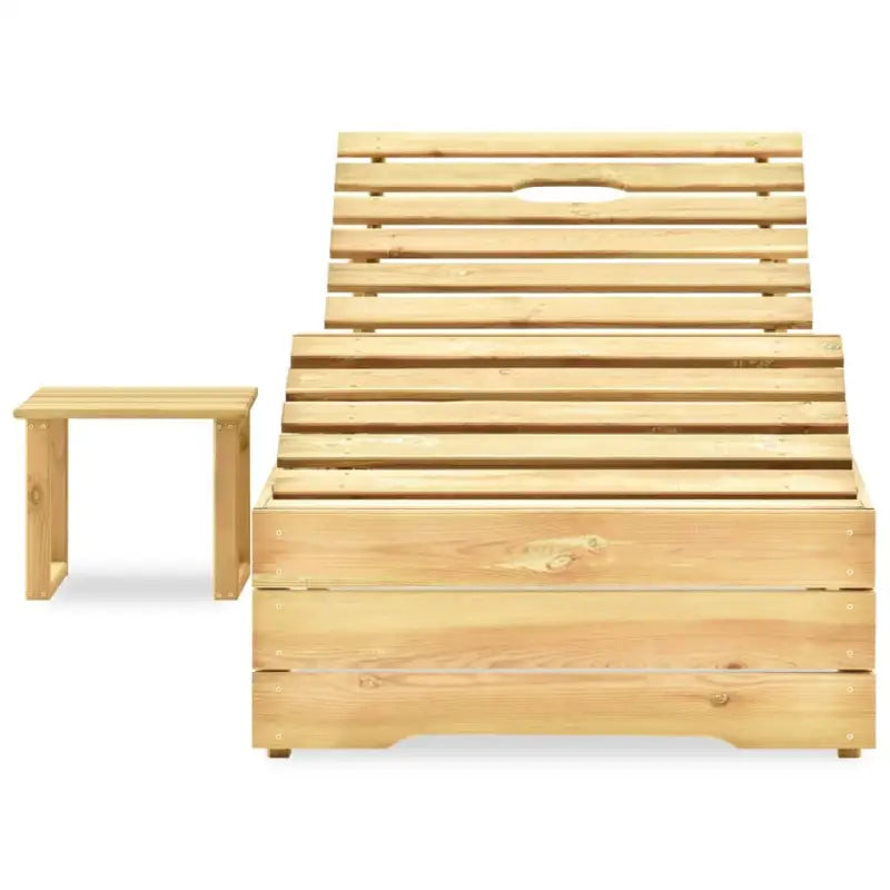 Houten loungebed voor tuin of terras met rustieke charme - 1 / Met tafel - Ligstoelen